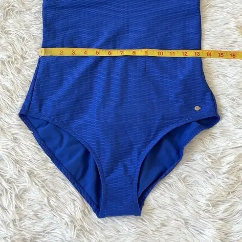 New J By Jasper Conran Plunge Neck back tie Swimsuit in cobalt blue size 14