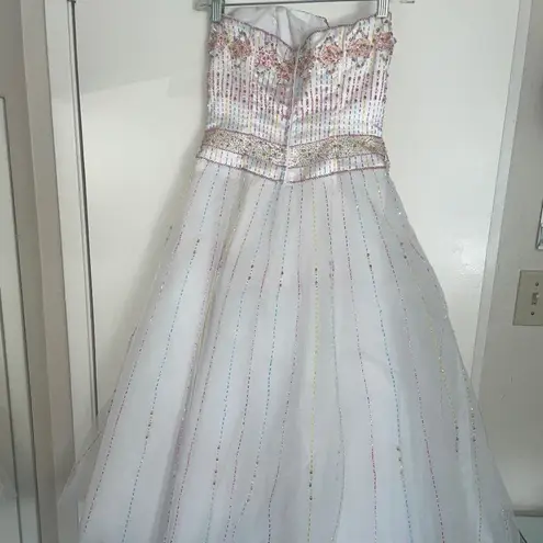 Anna Scott Fluffy Satin Tulle Beaded Prom Dress Pink Size 4