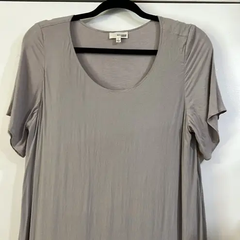 Wilfred  FREE by ARITZIA Teigen Mini Shirt Dress in Lune L Taupe Gray Gauzy