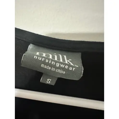 Milk Nursingwear Black Sleeveless Gathered Maternity Top Size S Rayon Spandex