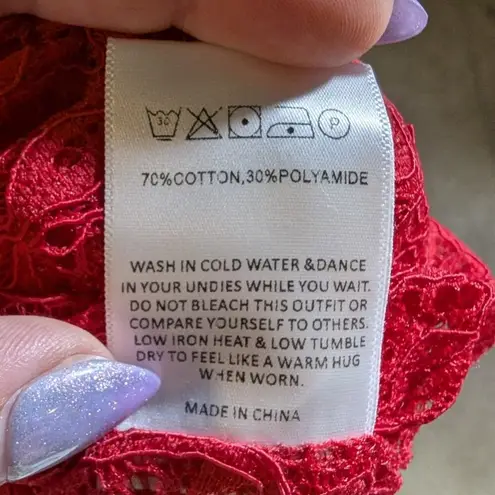 Peppermayo Elysia Cherry Red Lace Draped Cowl Neck Open Back Maxi Dress Sz 6