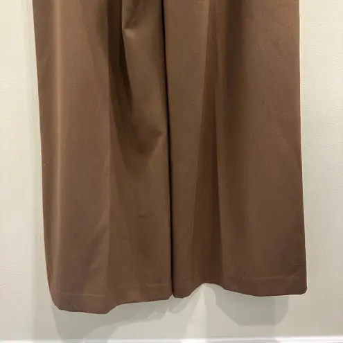 Oscar de la Renta Oscar by Tan Wide Leg Pants Side Button Detail Size 16 Career