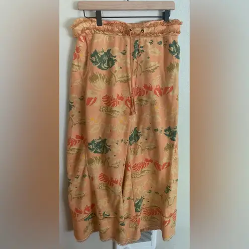 Free People Movement Where The Wind Blows Printed Pant Size Medium Orange