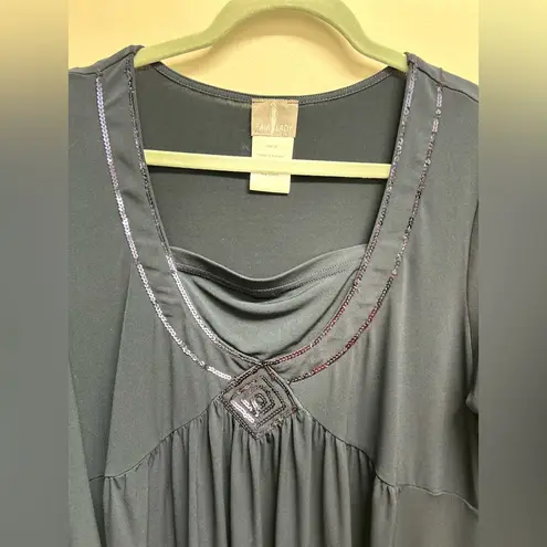 Elegant Navy Dress with Sequin Detail Blue Size 14