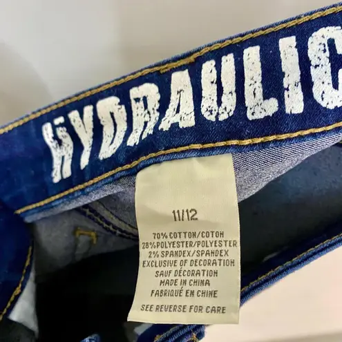 Hydraulic Women's Jean Short Denim High Waist Dark Blue Wash Size 11/12 EUC