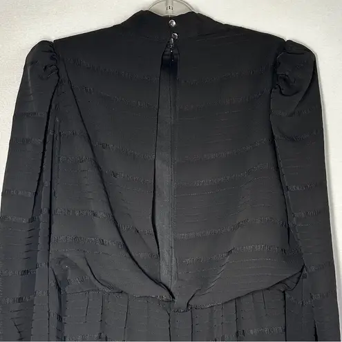 Julia Jordan Jumpsuit 6 Black Long Sleeves Elastic Neck Bow Polyester New