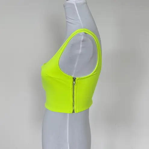 Vibrant Lime Green Crop Top Sz SM Yellow