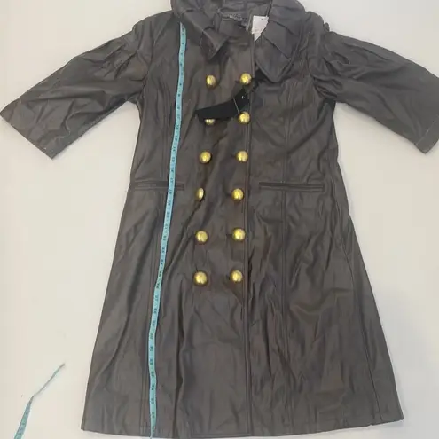 Vertigo Paris Women’s Double Breasted Trench Coat 3/4 Sleeves NWT Sz M Manmade