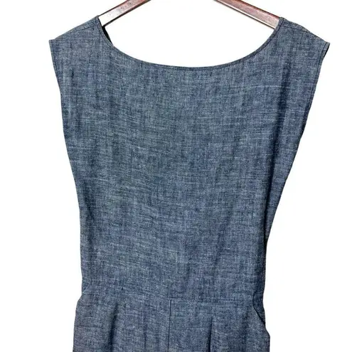 Ozma Chambray Matador Jumpsuit Women’s Size XS Blue Organic Cotton Wide Leg