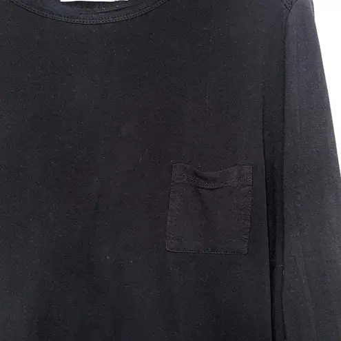 Alexander Wang T by Black Pocket Crewneck Long Sleeve Tee