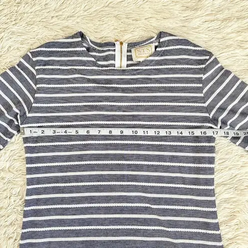 Sail To Sable Blue & White Striped Long Sleeve Dress Sz Small