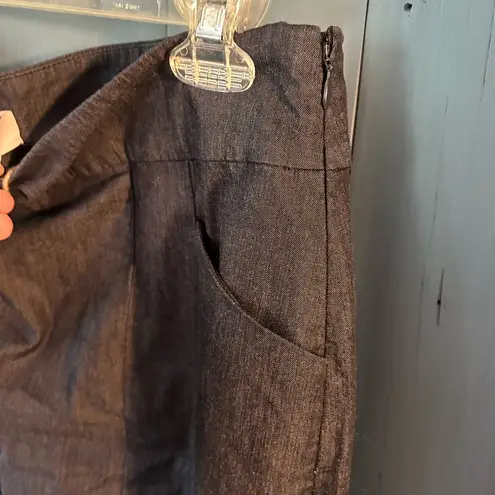 Loft  Classic Dark Jean Chambray A-Line Skirt | Women’s Size 14