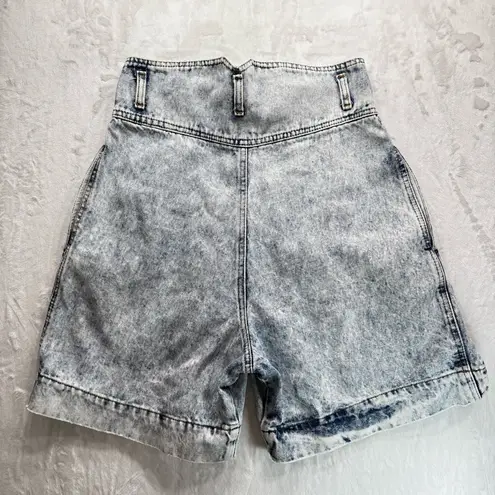 Bonjour Vintage 80s Acid Wash High waisted Pleated Front Shorts Throwback OG