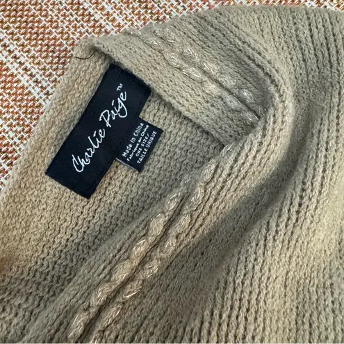 Charlie Paige Tan Sweater Poncho – One Size