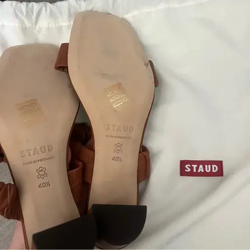 STAUD Frankie Ruched Strap Heel Sandals