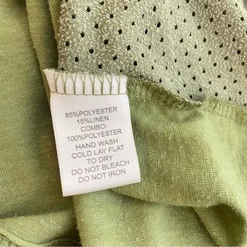 Alberto Makali top sage green linen blend short sleeve cutout women's designer M