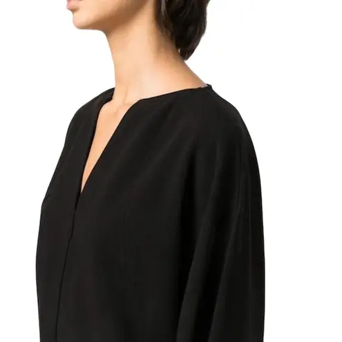 By Malene Birger Elvina Black Midi Dress Size 40 Long Sleeve V