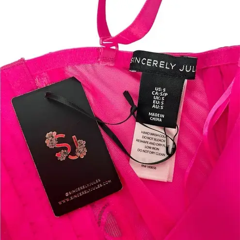 Sincerely Jules Hot Pink Lace Satin Push