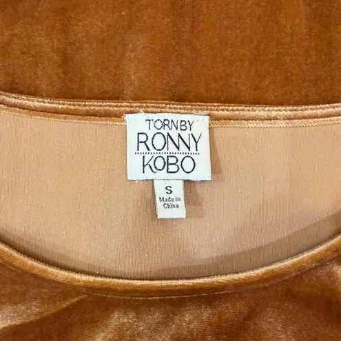 Torn By Ronny Kobo Sabrina Velvet Bell Sleeve Top