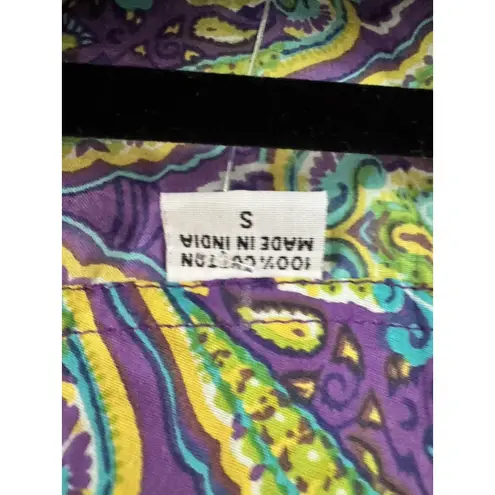 NWT Indian Cotton Kurti Kurta Tunic Women’s Size Small Purple Green Top