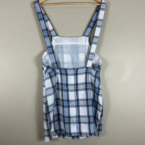 Francesca’s Mi Ami Blue Plaid Flannel Dress Size M