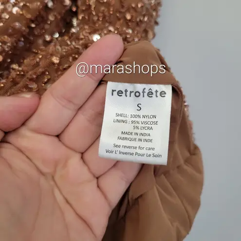 Retrofête Retrofete Myles Sequin Top in Bronze