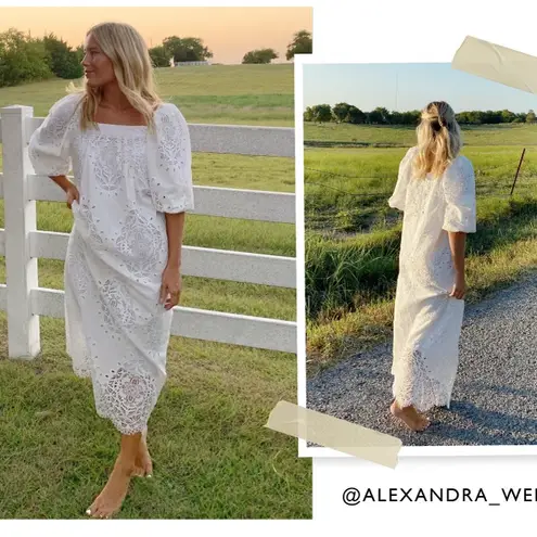 Hunter Bell Remy White Lace Crochet Maxi Dress Size Small