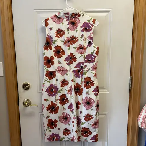 Brooks Brothers Size 10 Sleeveless Sheath Dress Multicolor Floral Print Women's