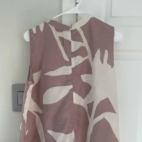 GERSHON BRAM Tunic Top Medium Sleeveless Pink Floral Asymmetrical High Low Hem