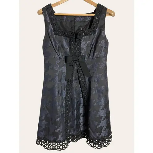 Anna Sui for Target Navy Blue Black Eyelet Sleeveless Cocktail Dress Size 10