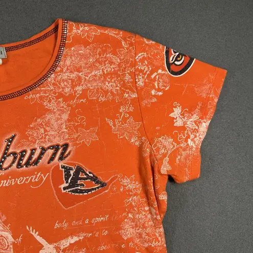 Vtg Auburn Tigers Shirt Womens Large NCAA College Football University '56 Spirit Orange