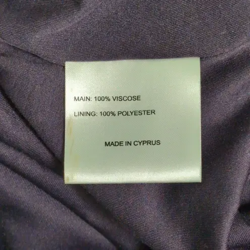 Karen Millen Black V-Neck Jersey Drape Flutter Sleeve Maxi Wrap Dress US 6