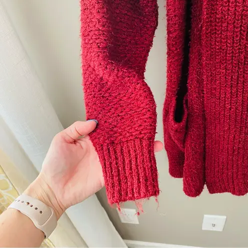 Pilcro by Anthro. Open Front Cardigan Maroon Sz Medium Red