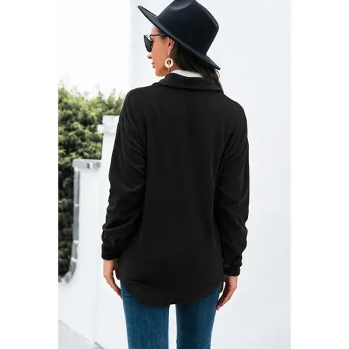 Esley Casual Large Vintage Irregular Shirt Jacket