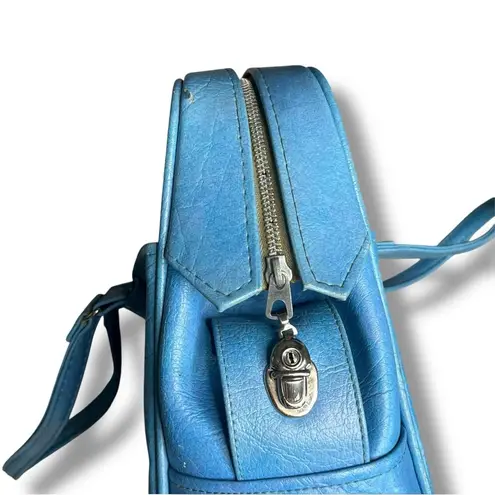 60s Vintage Samsonite Silhouette blue overnight luggage travel bag