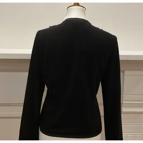 Vintage Black Cardigan Sweater Small Y2K Formal Beaded Holiday Party Occasion