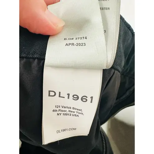 DL1961 Black 100% Leather Alma Front Button Mini Skirt Size 32