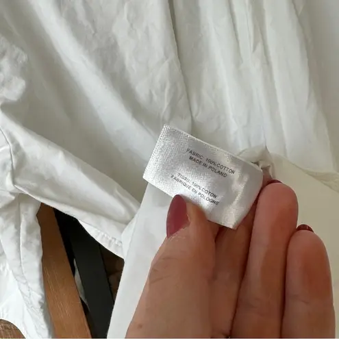 Proenza Schouler Pintuck Pleat Cutout Cotton Poplin Blouse Top short sleeves