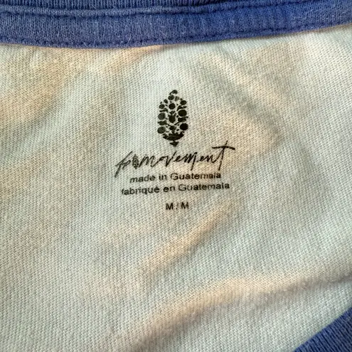 Free People Movement Lineback Logo Tee Size Medium Blue