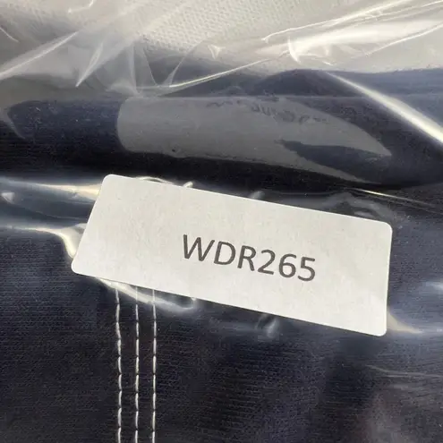 Suzanne Betro Navy Contrast Stitch Boat Neck Flare Sleeve Shift Dress Size M