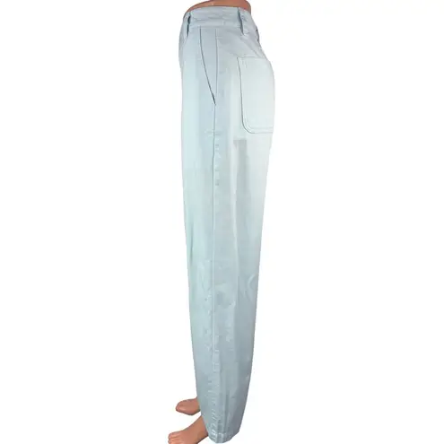 Aritzia  Sun-deh Light Blue Straight Wide Leg Mid-Rise Ankle Pants Denim Jeans 2