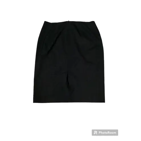 Lafayette 148 New York Black Virgin Wool High Waist Pencil Skirt