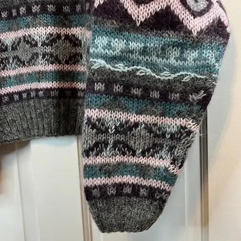 Christopher & Banks Vtg Hand Embroidered Mohair Wool Blend Sweater - Size Med