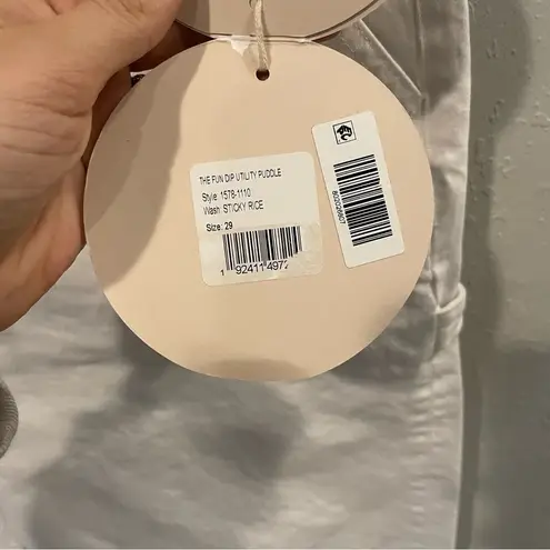 MOTHER Snacks The Fun Dip Utility Puddle jeans in Sticky Rice White Size 29