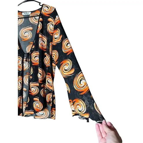 Vintage Y2K Jing Ying Retro Cardigan Top Black Size XL