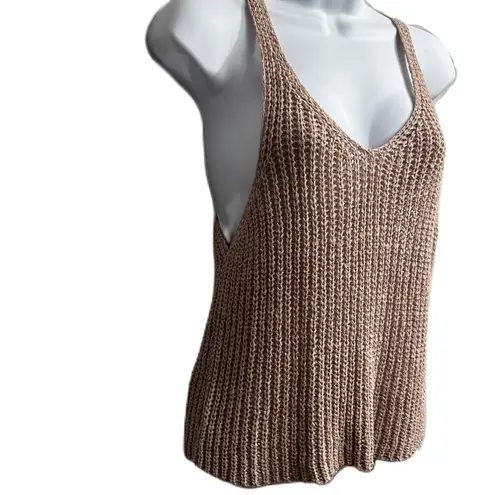 Anthropologie Moon & Madison Large Knitted Sweater Tank Top Pink