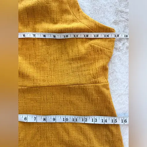 Madewell  Bodycon Side Slit Mustard Sleeveless Dress Size XXS