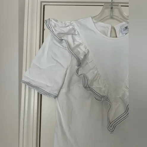 Saylor Harriette Denim Ruffle Top