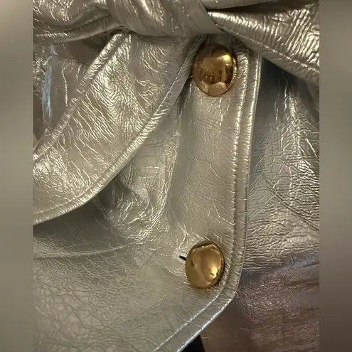 Elegant Metallic silver Trench Coat size M Size M