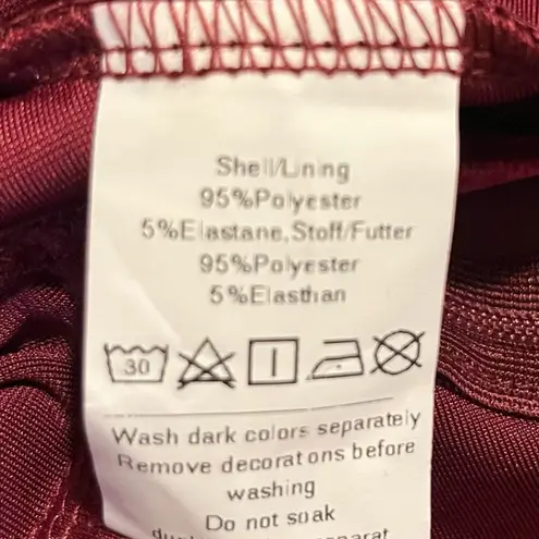 Grace Karin Velour Blouse Top Women Large Maroon Wine Sequins Holiday Party